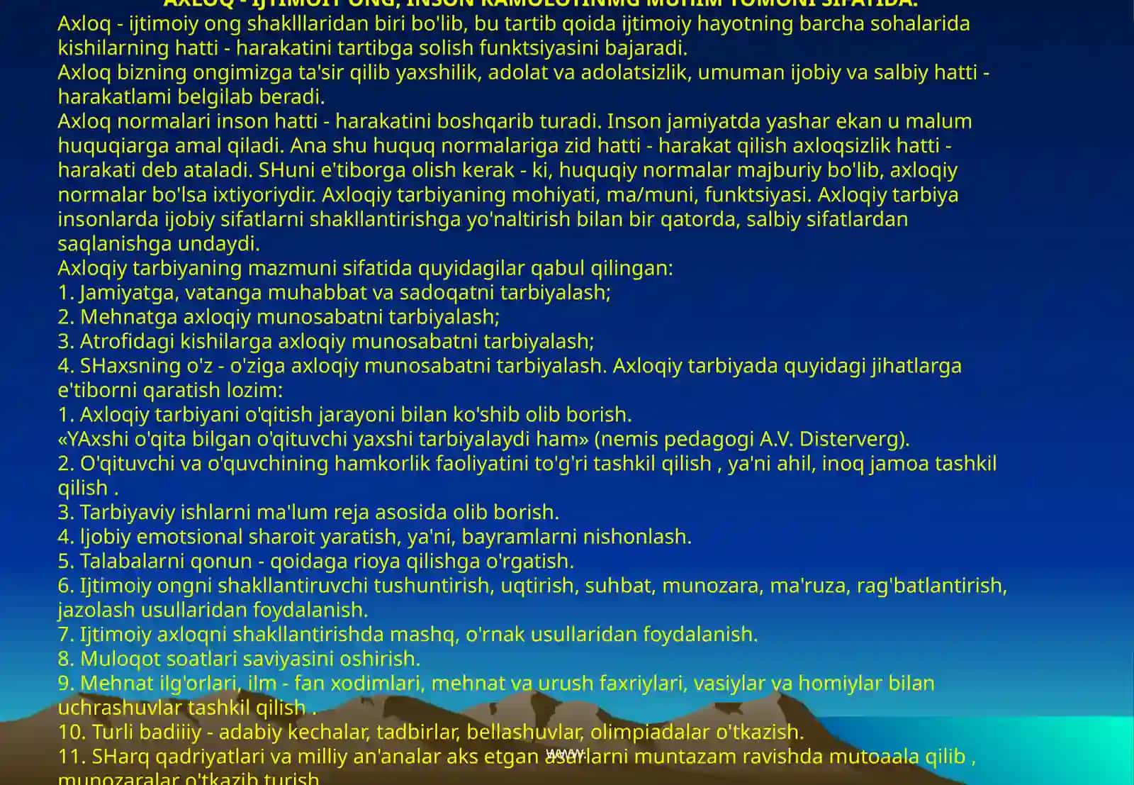 Ma`naviy – axloqiy tarbiya 3