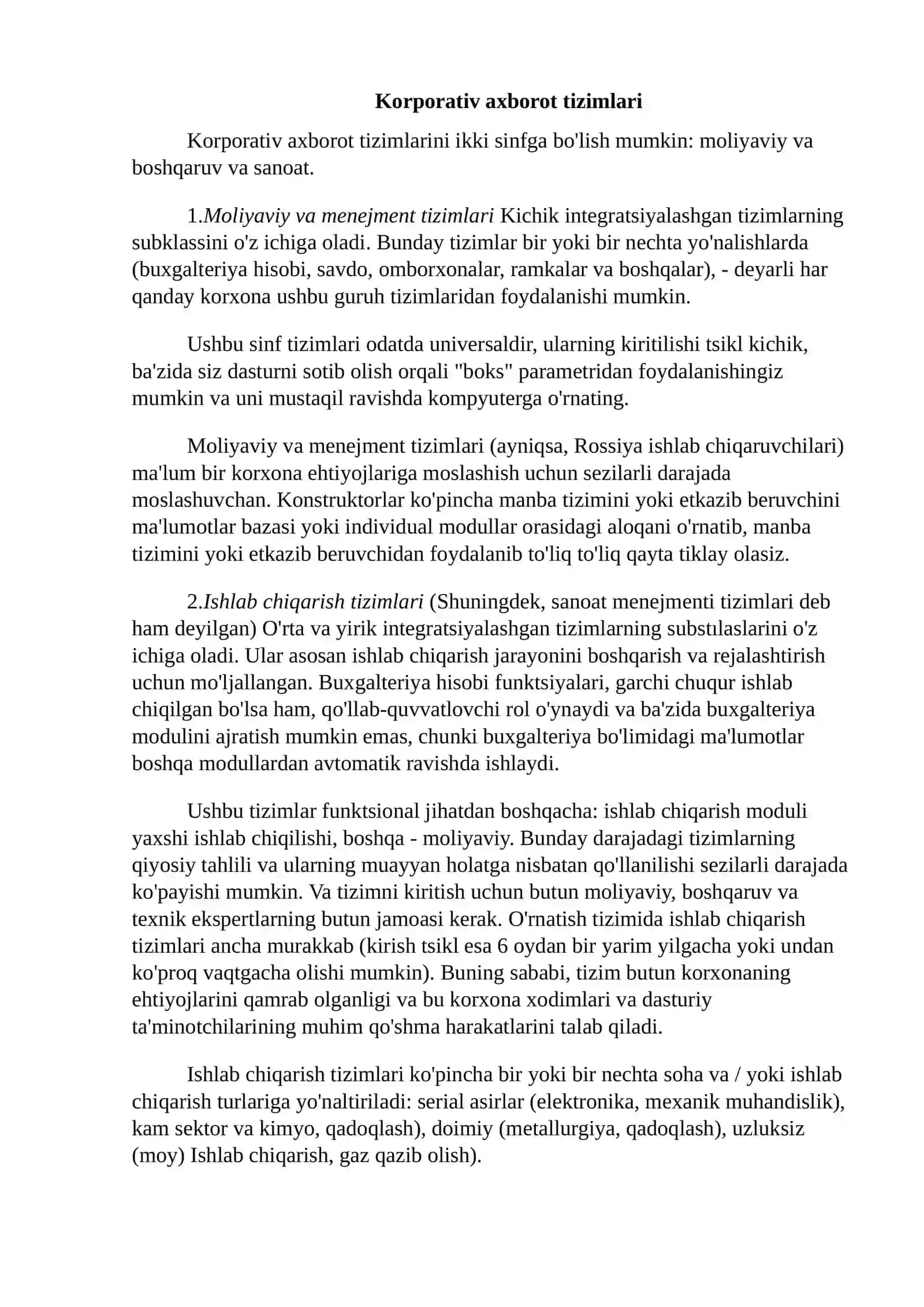 Korporativ axborot tizimlari 3