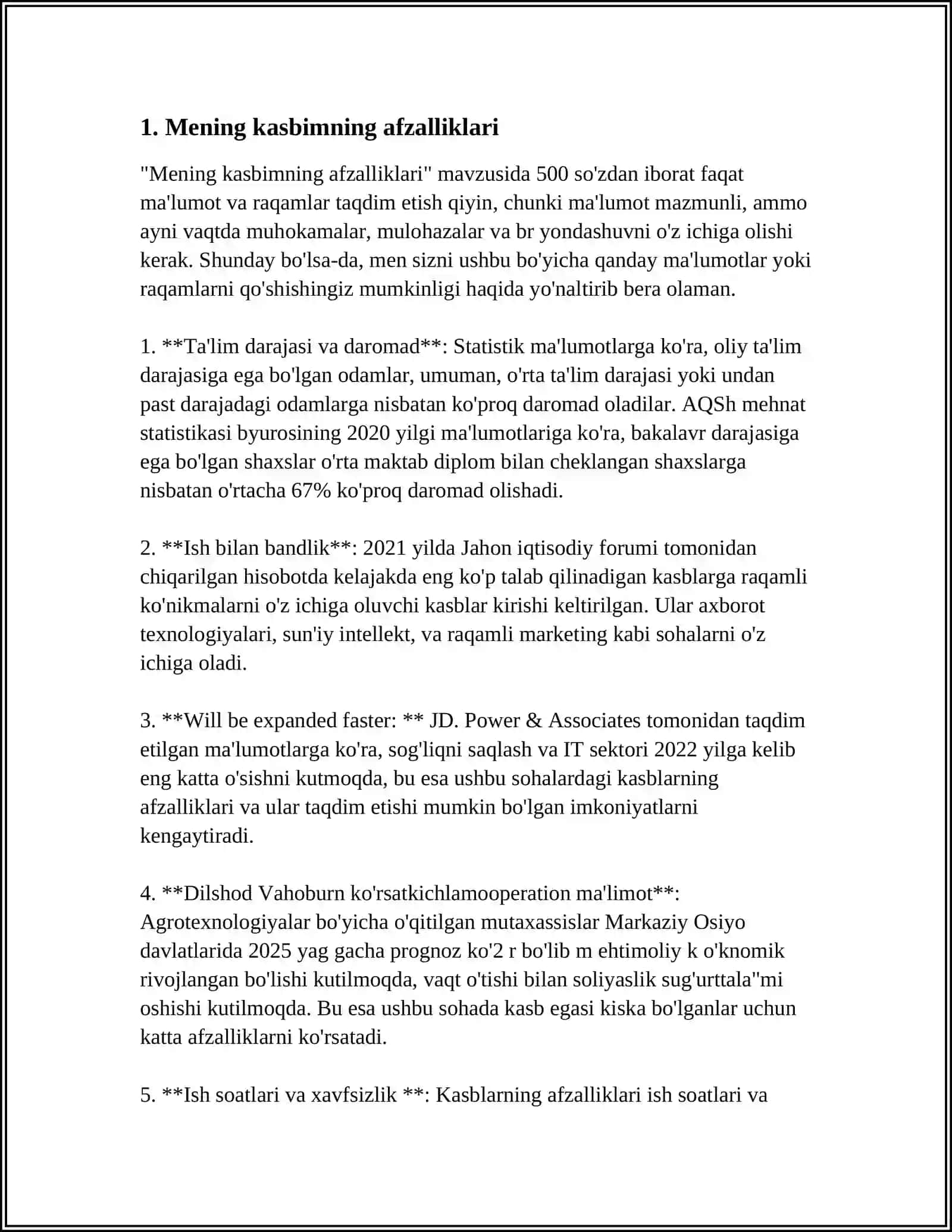 MENING KELAJAKDAGI KASBIM 3
