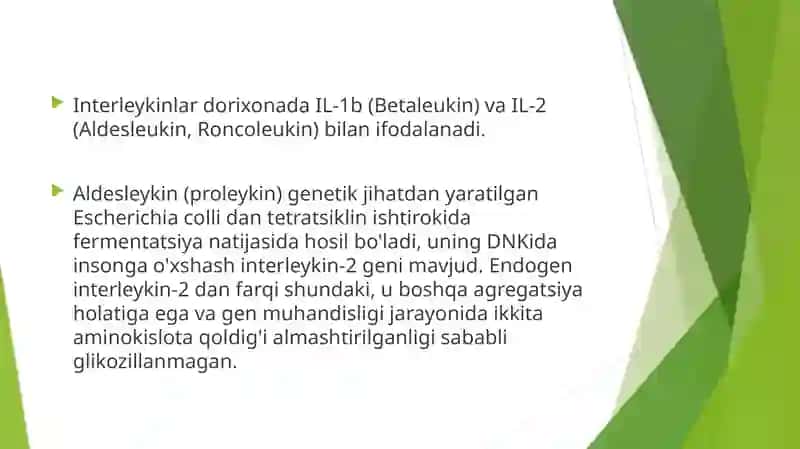 Interferon va sitokinlar, sintezlanishi, taʼsir mehanizmi. 3