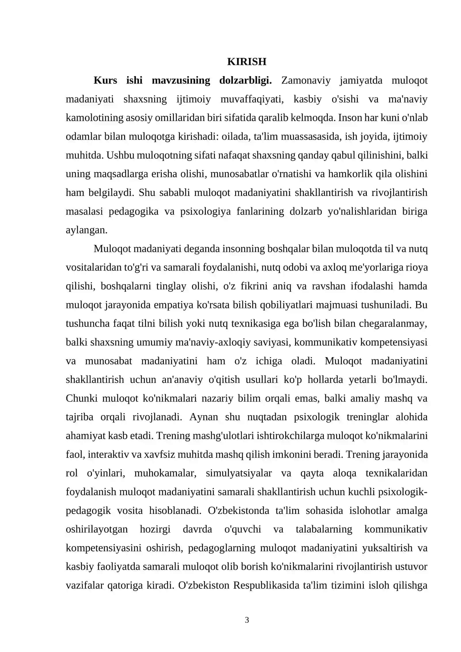 Muloqot madaniyatini shakllantiruvchi treninglar 3