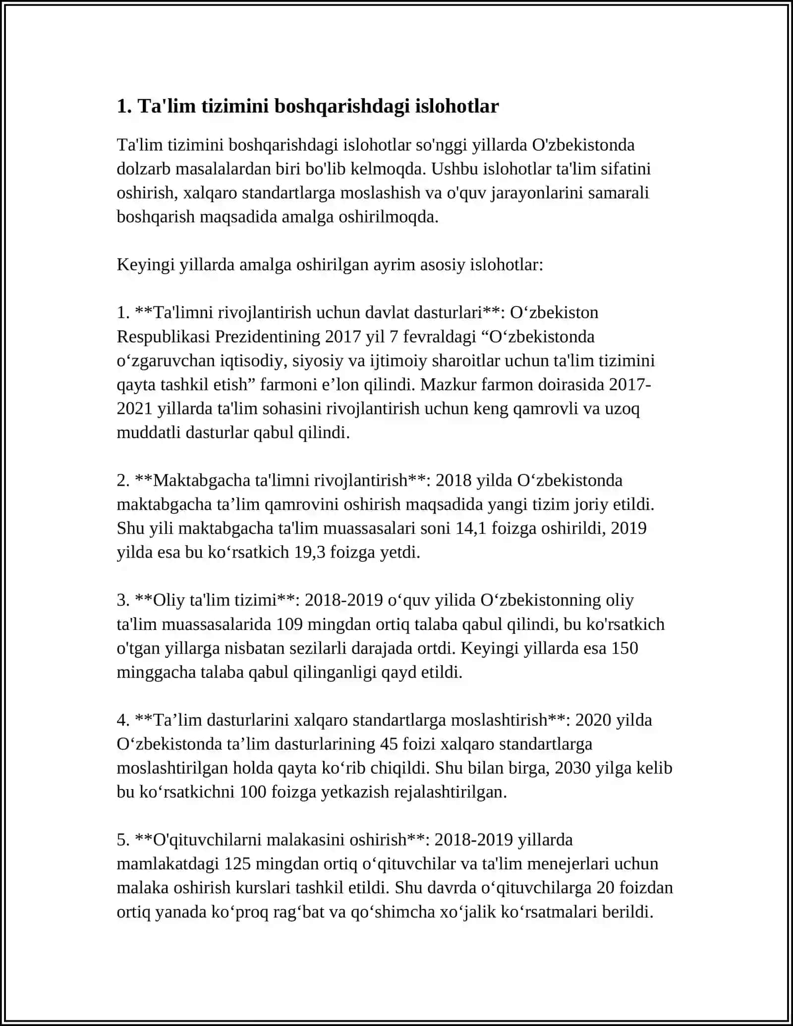 Ta'lim sohasidagi islohotlar 3
