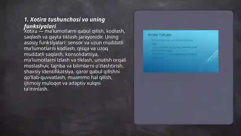Xotira va ularning turlari 3