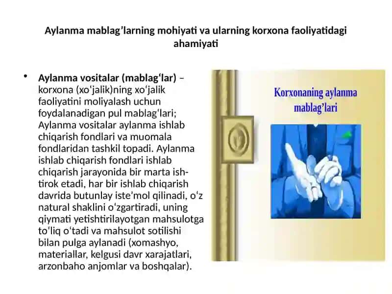 Aylanma mablag’lardan foydalanish yo’llari 3