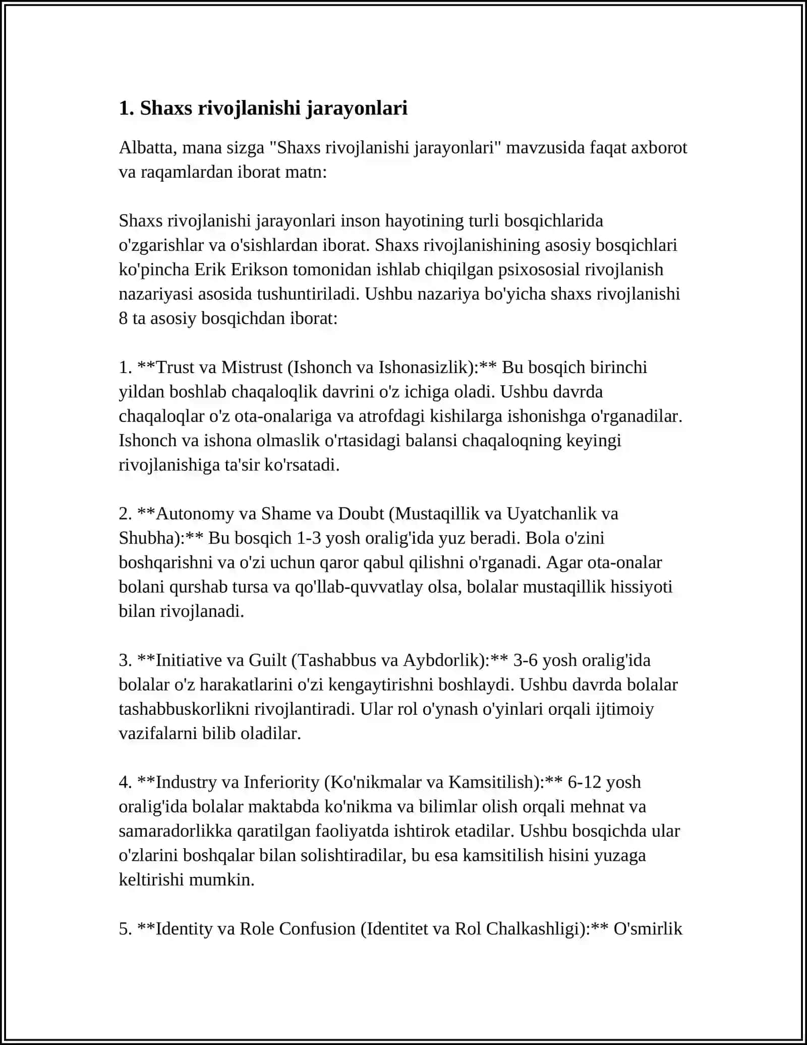 SHAXS RIVIJLANOSHIDA PSIXIK RIVOJLANISH PSIXOANALISTIK YO'NALISH 3