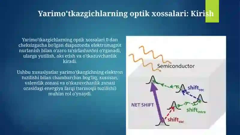 Yarimo'tkazgichlarning optik xossalari 3