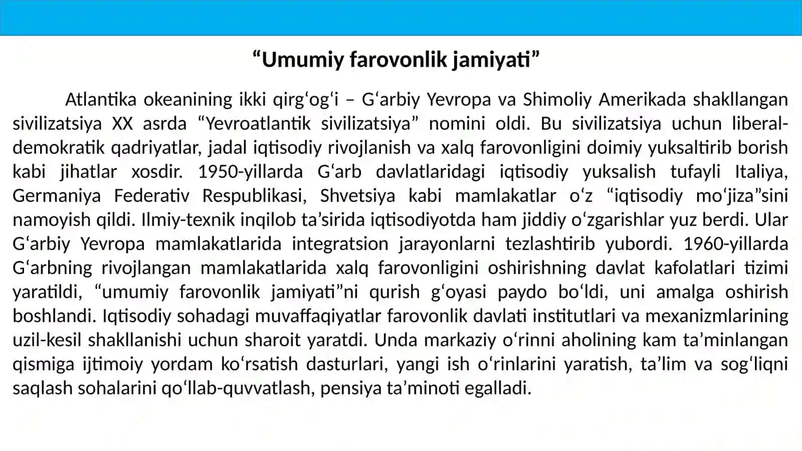 Gʻarbiy Yevropa va Shimoliy Amerika mamlakatlarining rivojlanishi 3