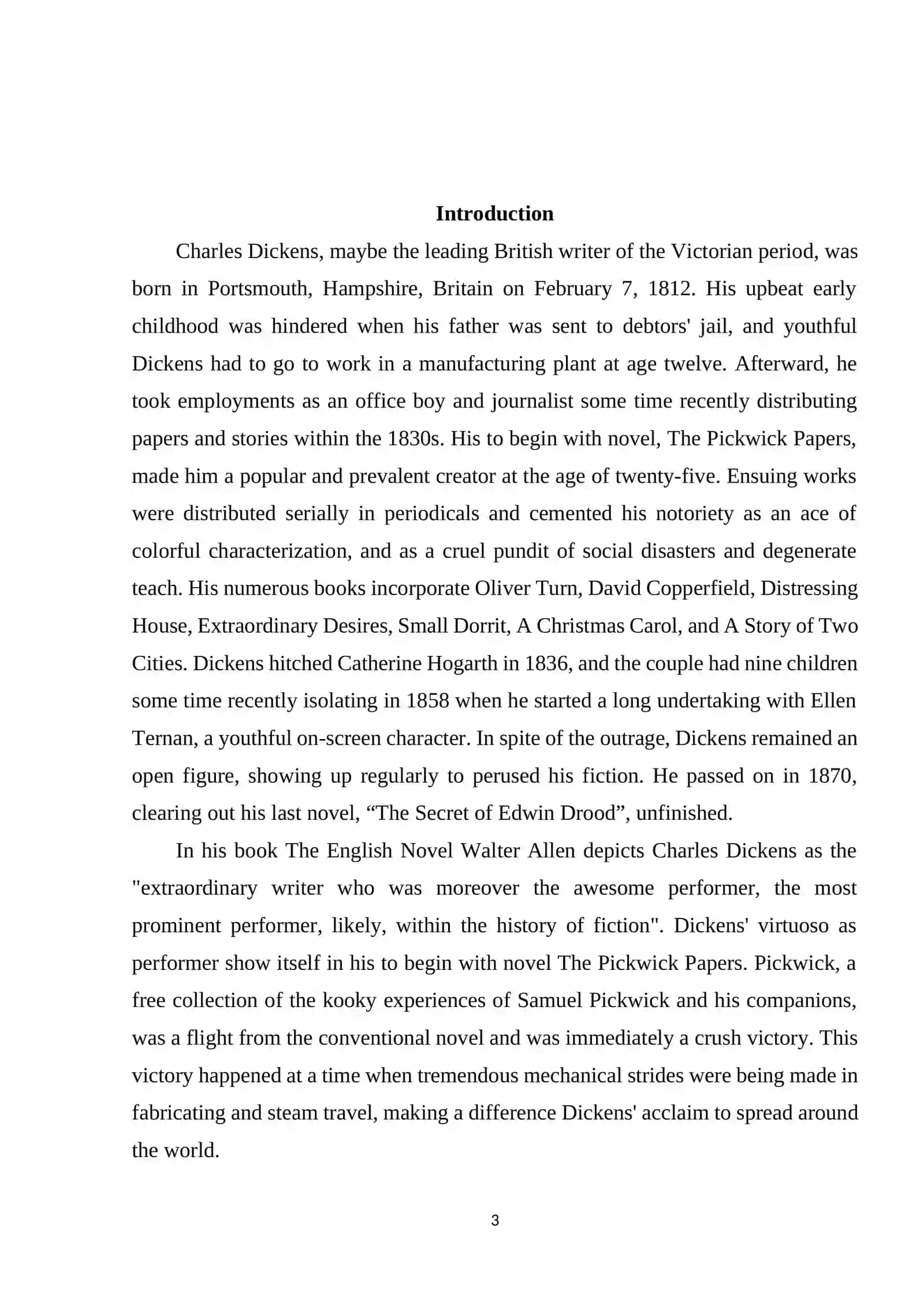 Course Work: Linguistic and Semantic Peculiarities of Charles Dickens' Creative Works 3