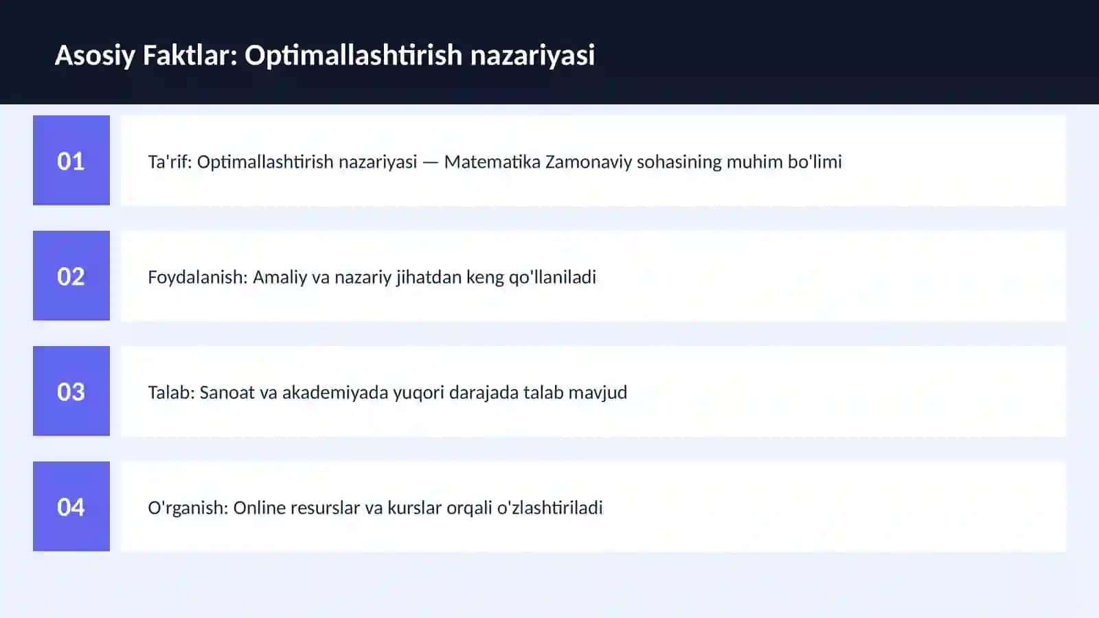 Optimallashtirish nazariyasi 3