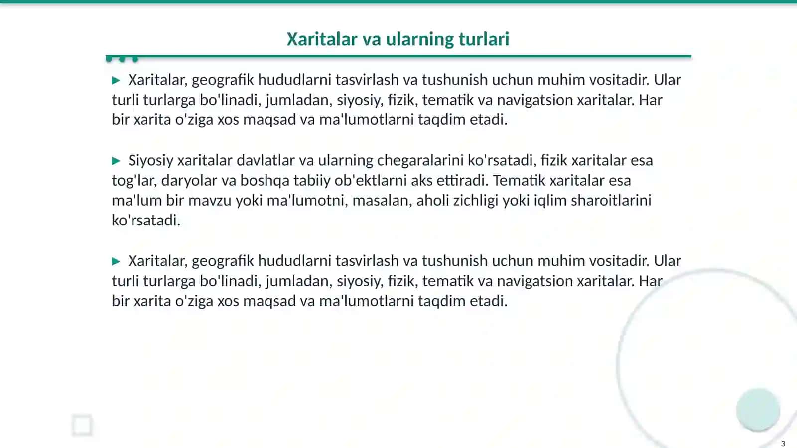Xaritalar, Atlaslar, Kalendarlar va izohli lugʻatlar 3