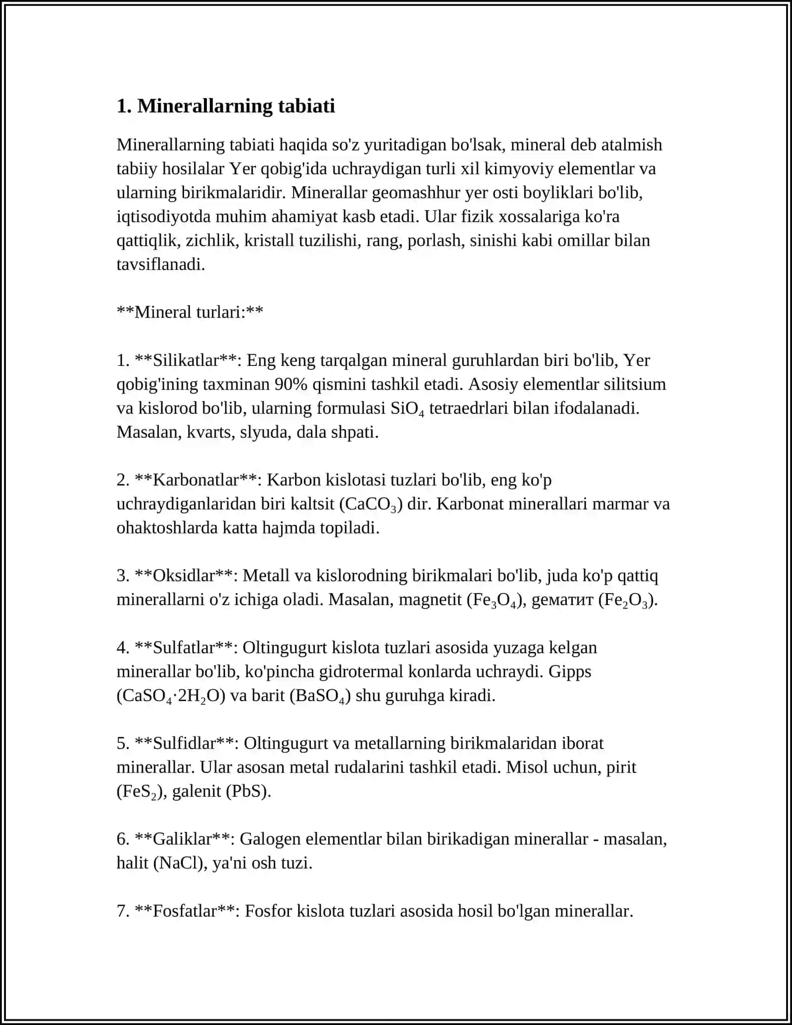 MINERALLAR HAQIDA TUSHUNCHA 3