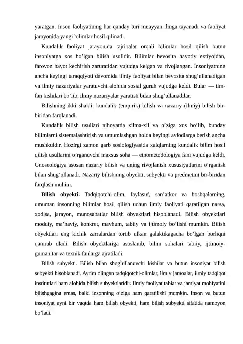 Gnoseologiya bilish falsafasi 3