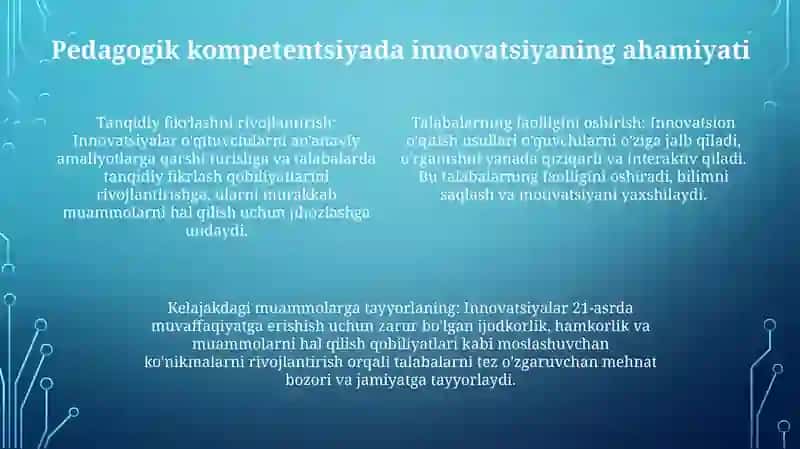 Pedagogik Komptentlikni Shakllantirishda Innovatsiya 3