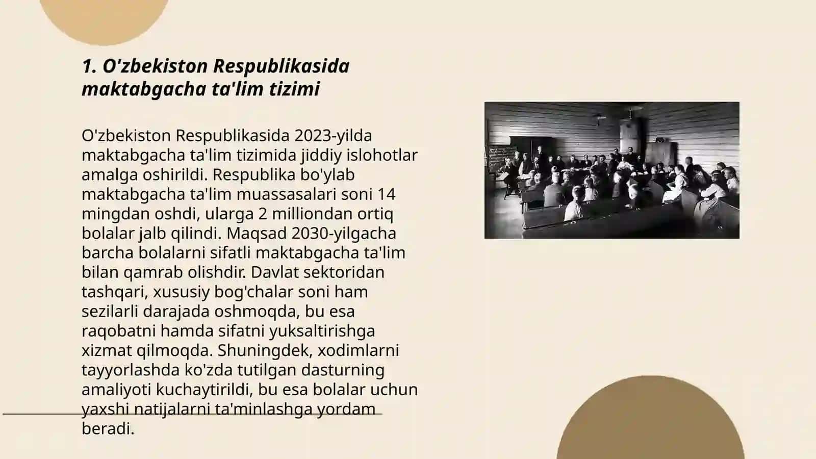 O'zbekiston Respublikasida ta'lim tizimi. Pedagogik kasbi va uning vazifalari 3