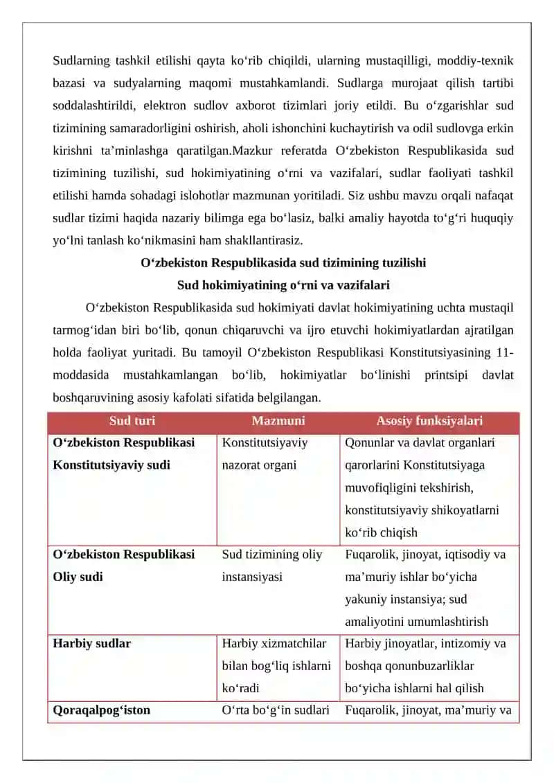 O‘zbekiston Respublikasida sud tizimini tuzilishi 3