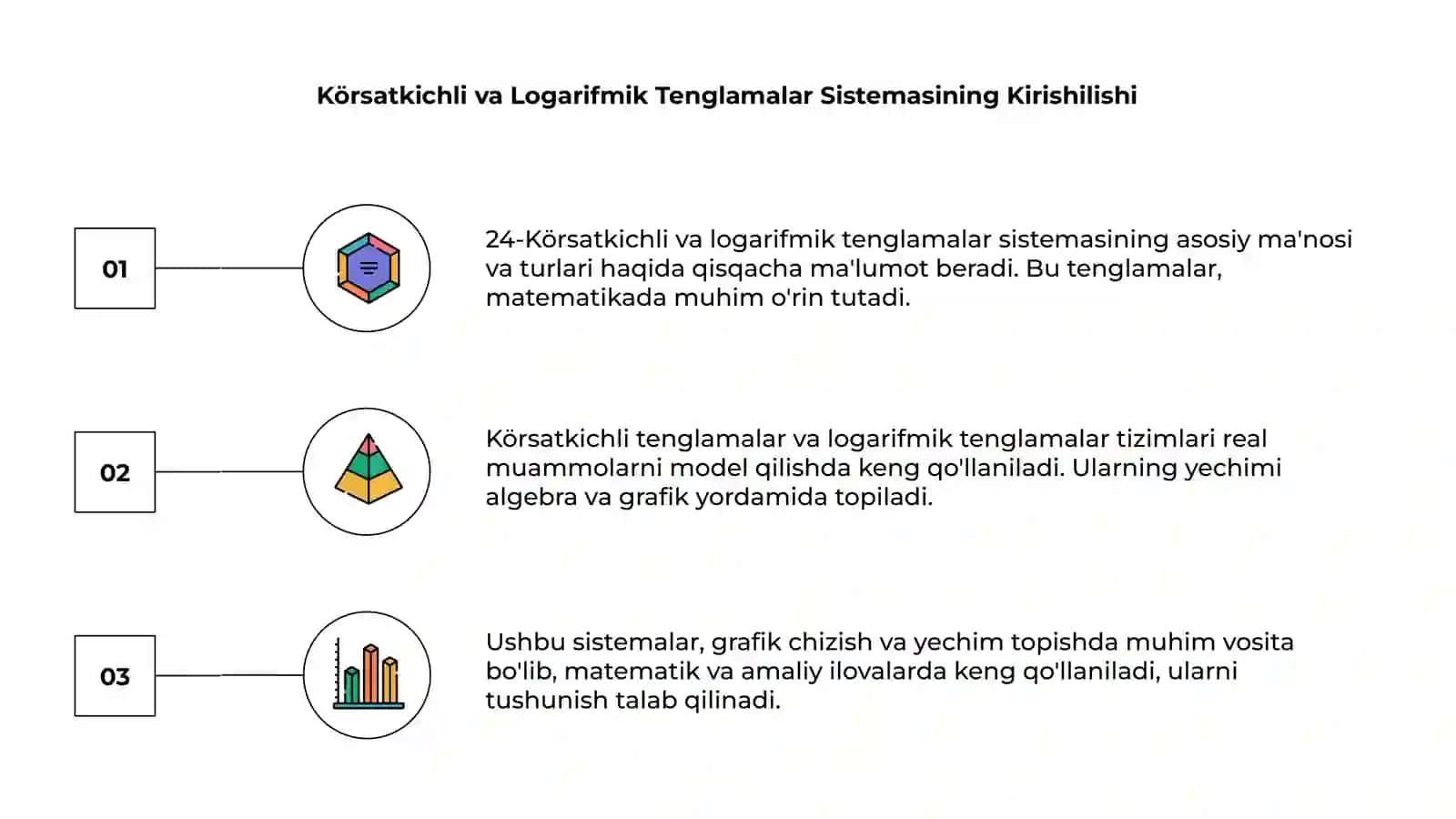 24-Kõrsatkichli va Logarifmik Tenglamalar Sistemasi 3