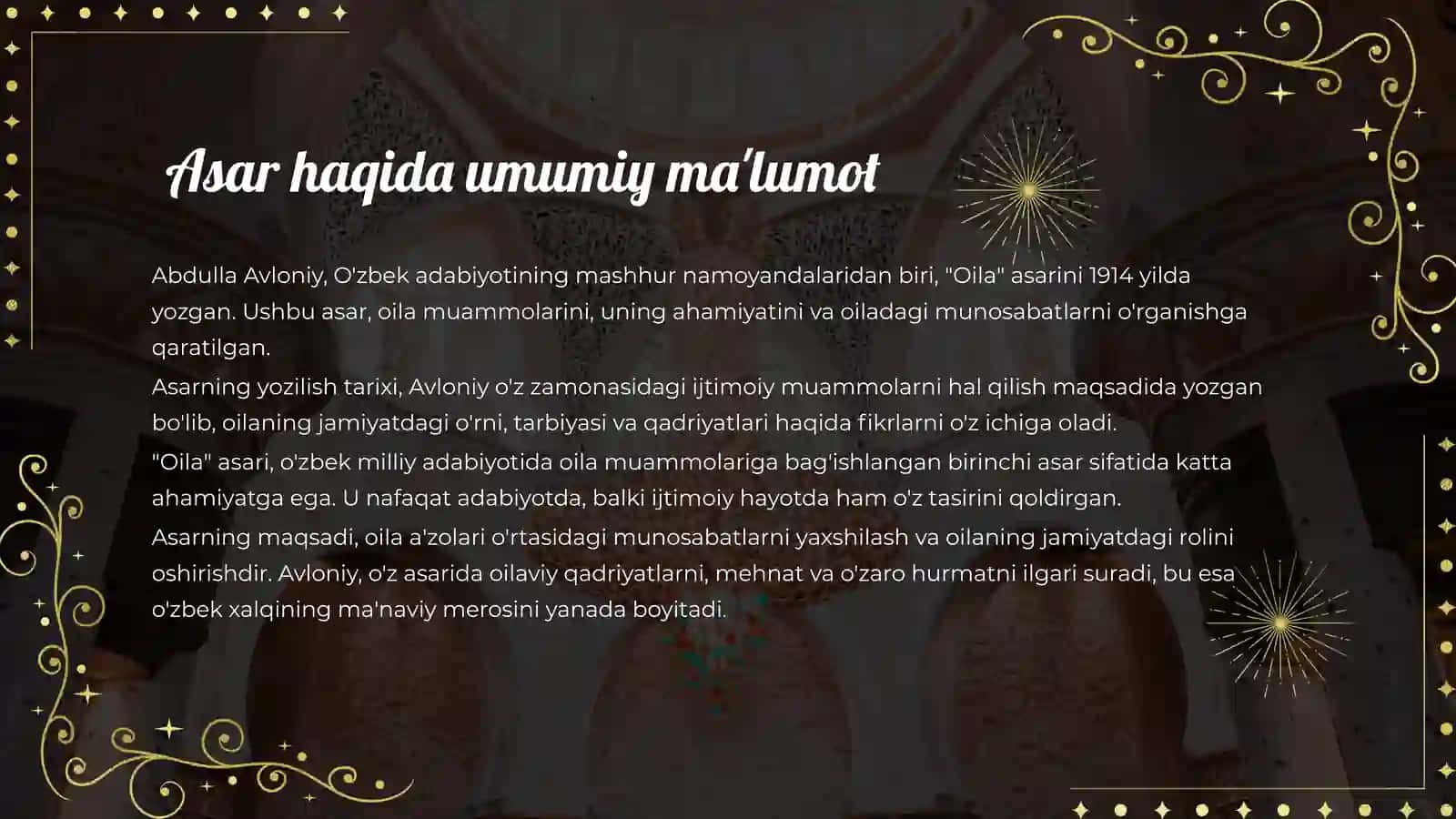 Abdulla Avloniynin "Oila" asari 3