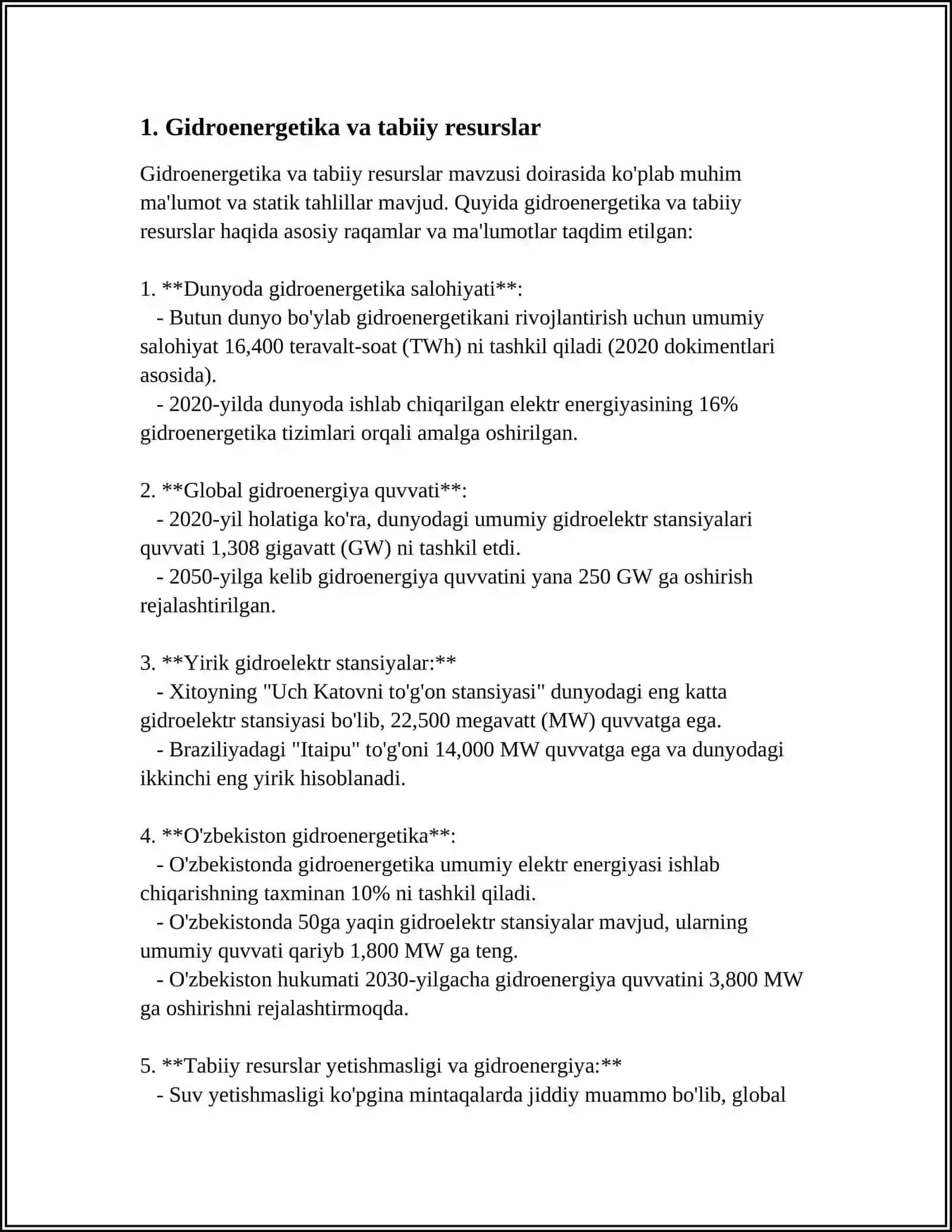 GIDROENERGETIKA ZAXIRALARI 3