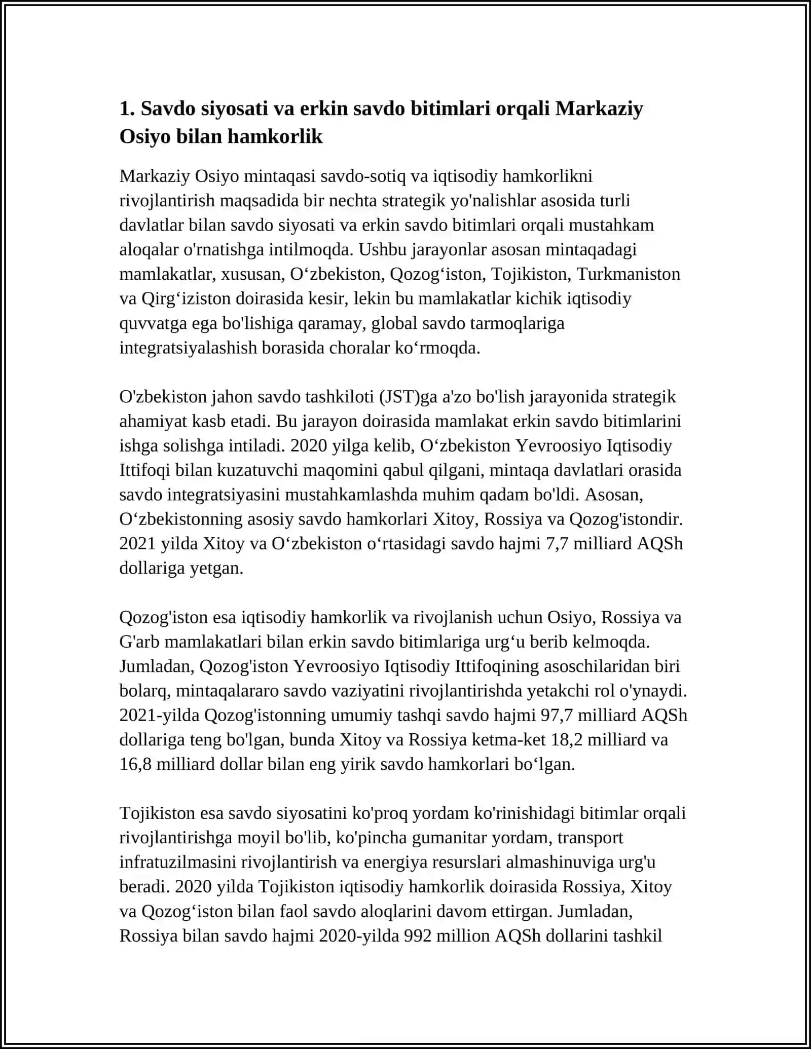 MARKAZIY OSIYO BILAN HAMKORLIK 3