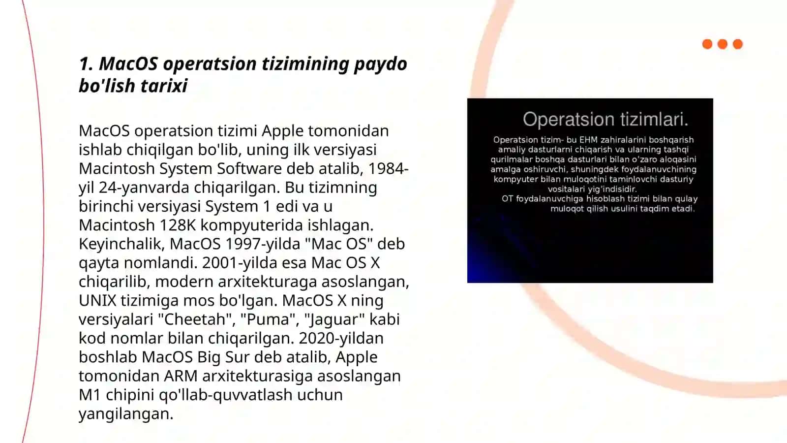 MacOS operatsion tizimlarining rivojlanishi va ishlash prinsipi 3