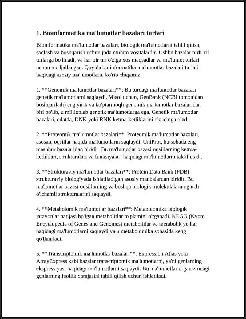 BIOINFORMATIKA VA BIOMEXANIKA FANIDAN 3