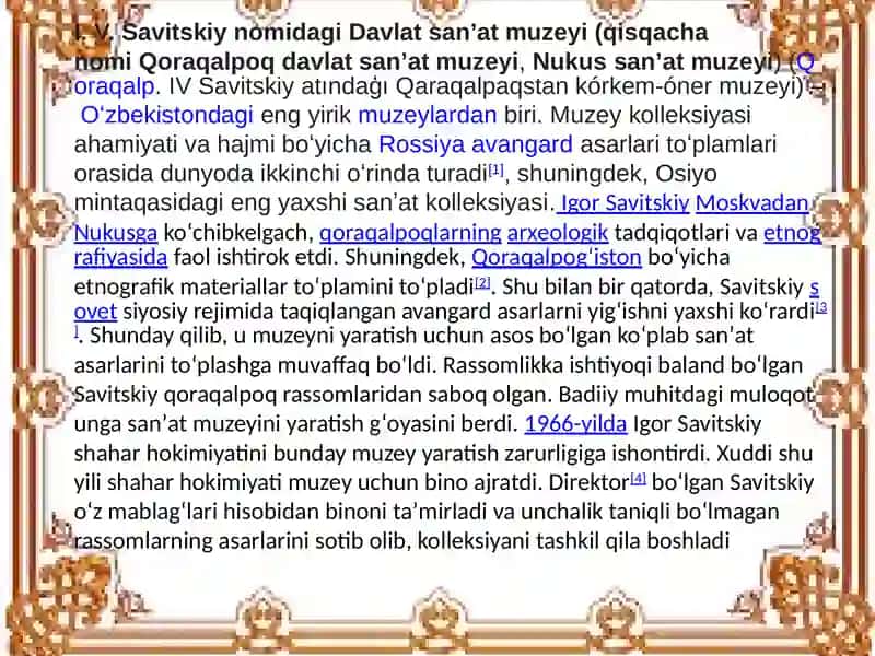 Qoraqalpoq davlat sanʼat muzeyi 3