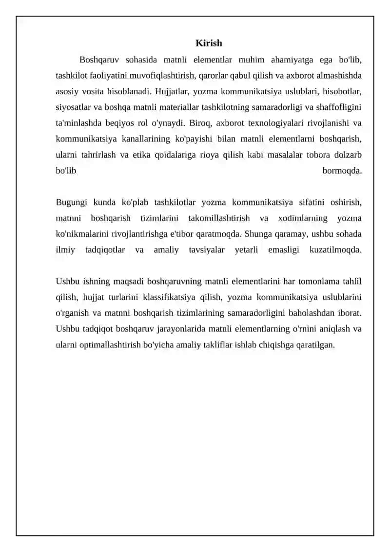 Boshqaruvning matnli elementlari 3