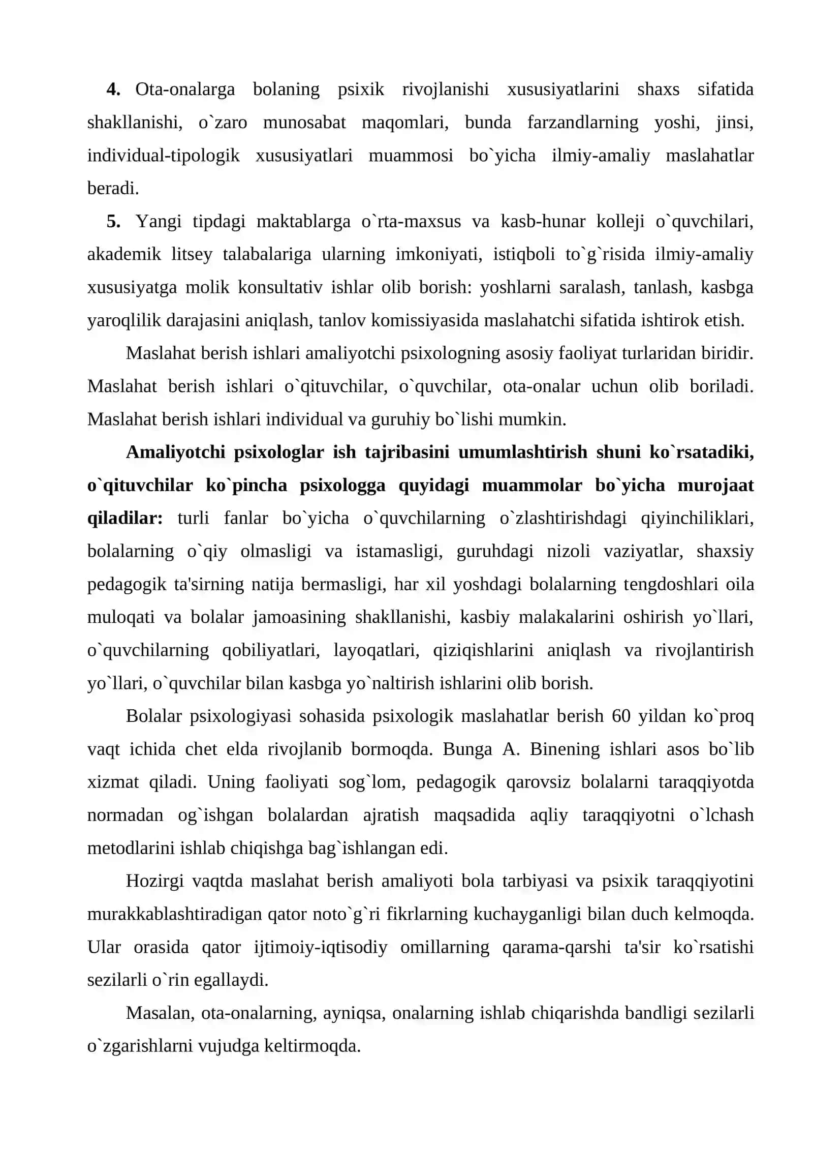 Amaliy psixolog faoliyatining asosiy ko`rinishlari 3