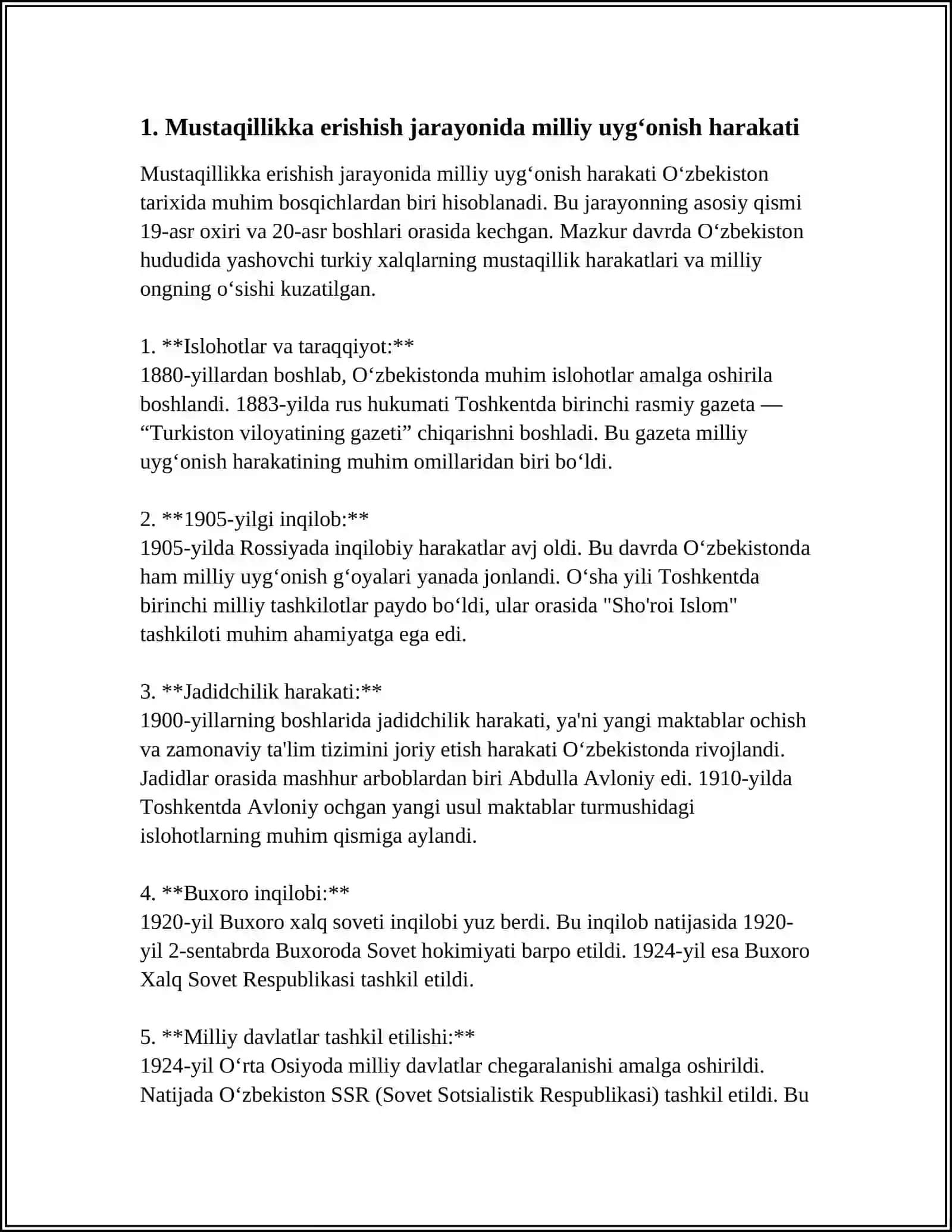 MUSTAQILLIKKA ERISHISH ARAFASIDA IJTIMOIY-SIYOSIY JARAYONLAR 3