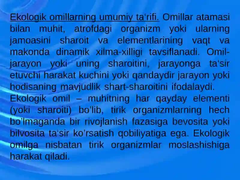 EKOLOGIK OMILLAR 3