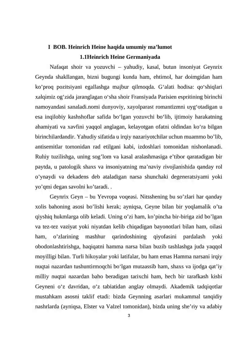 Heinrich Heine yozgan asarlari va uning tahlili 3