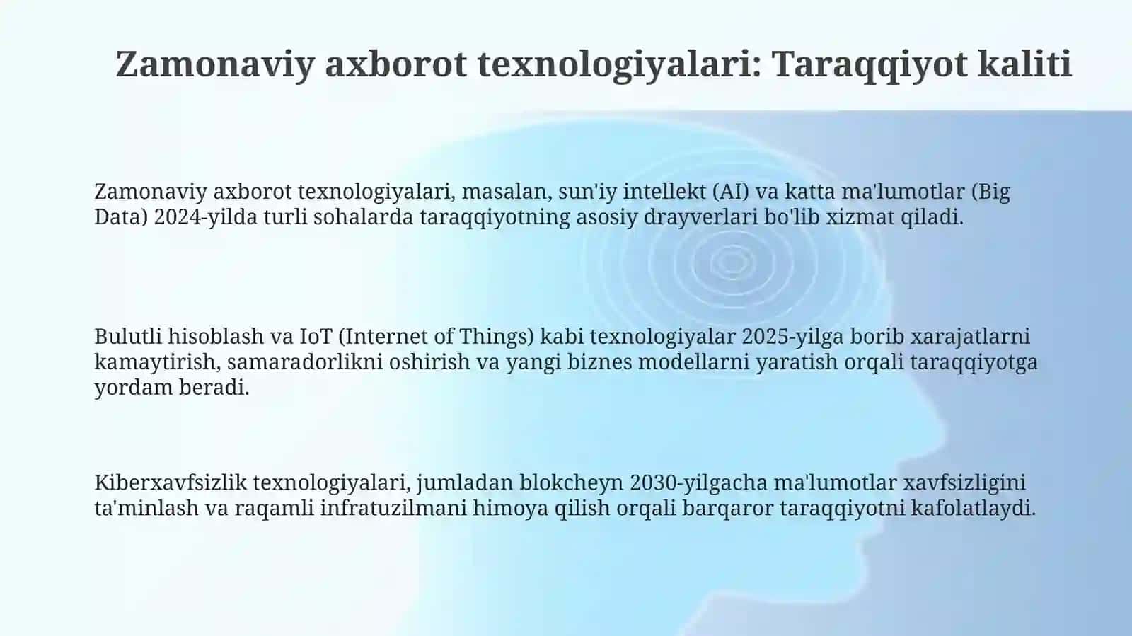 Zamonaviy axborot texnologiyalari: Taraqqiyot kaliti 3