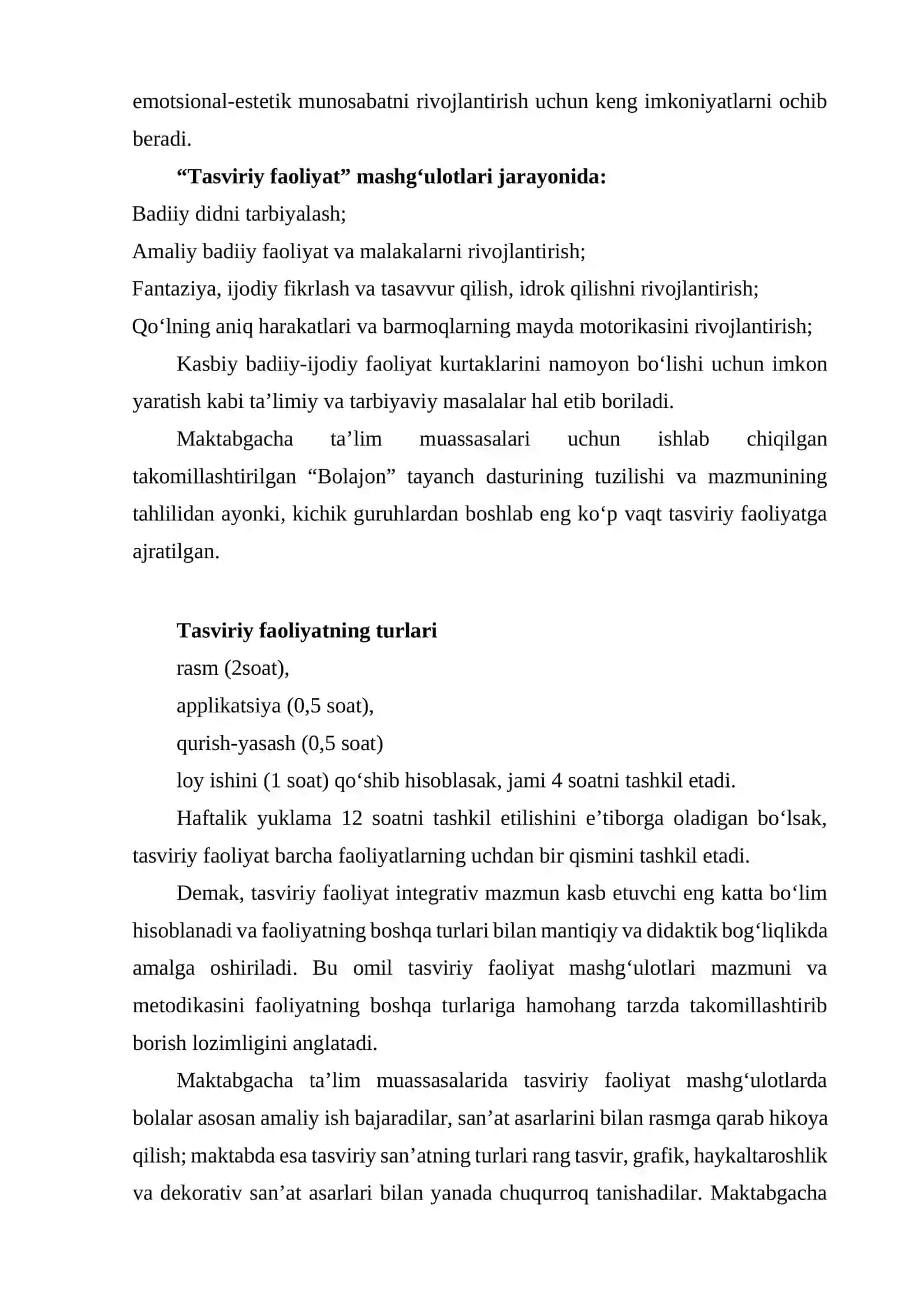 "San’at" rivojlanish markazida tasviriy faoliyat turlarini faollashtirish 3