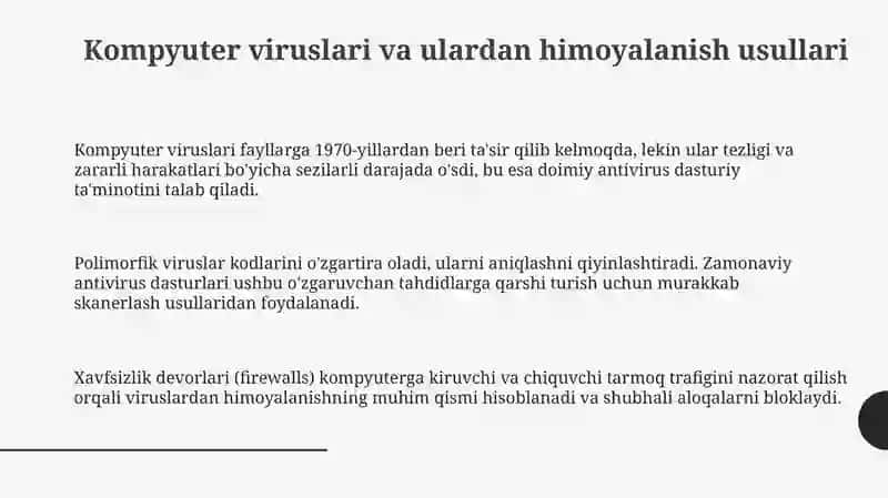 Kompyuter viruslari va antiviruslar. Arxivatorlar 3