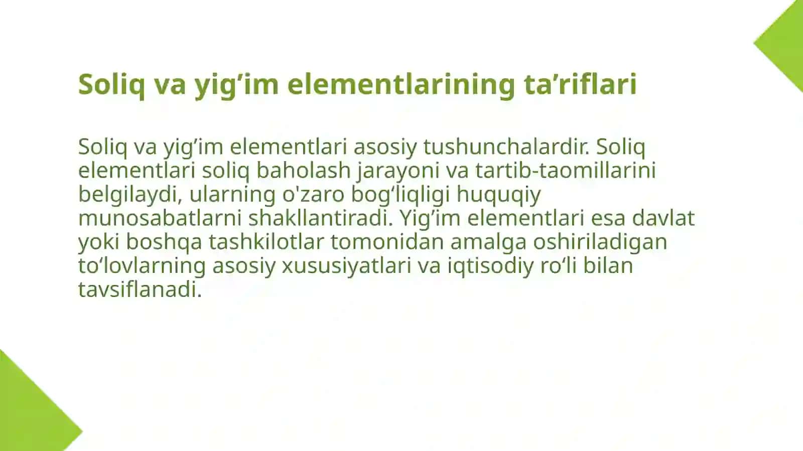 Soliq va yig’im elementlari 3