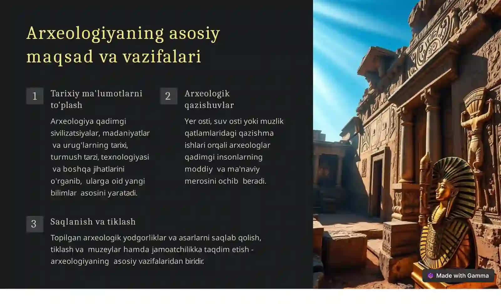 Arxeologiya fanidan tayorlagan taqdimot 3