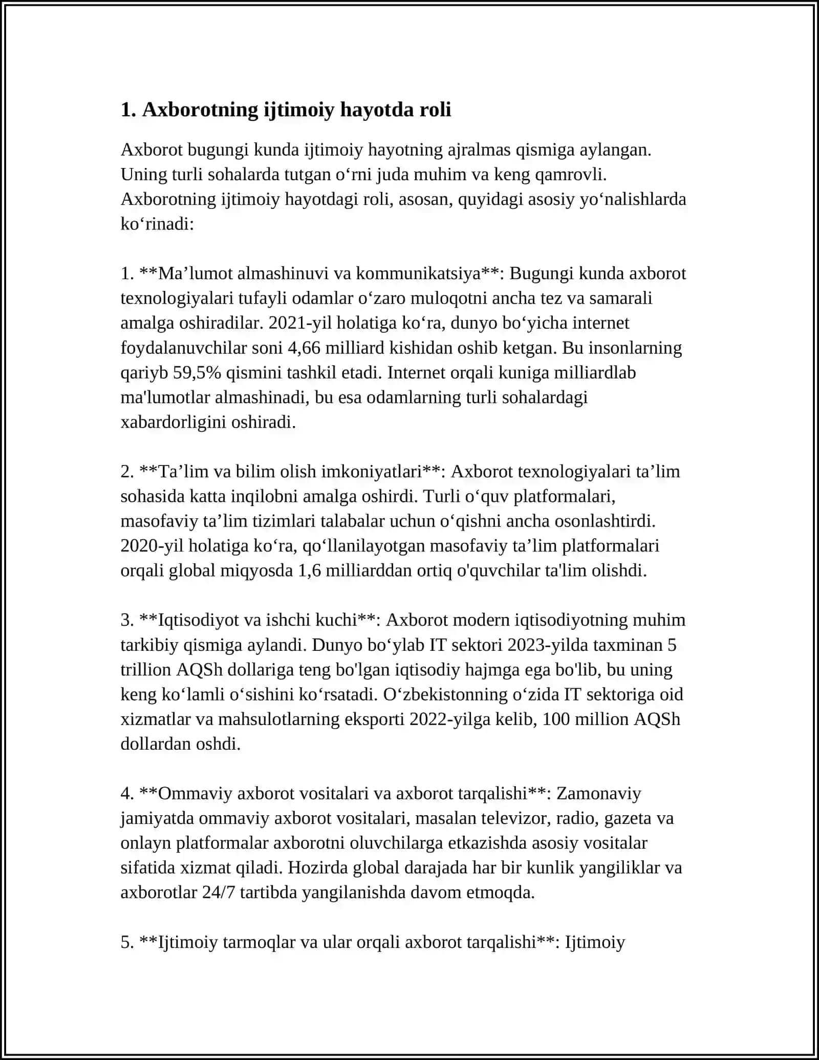 AXBOROTNI JAMIYAT HAYOTIDAGI OʻRNI VA AHAMIYATI 3