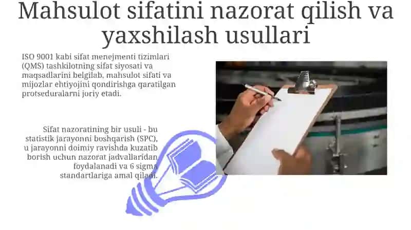 Mahsulot sifatini nazorat qilish va yaxshilash usullari 3