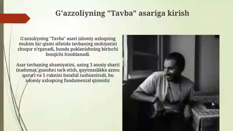G'azzoliyning Tavba Asari 3
