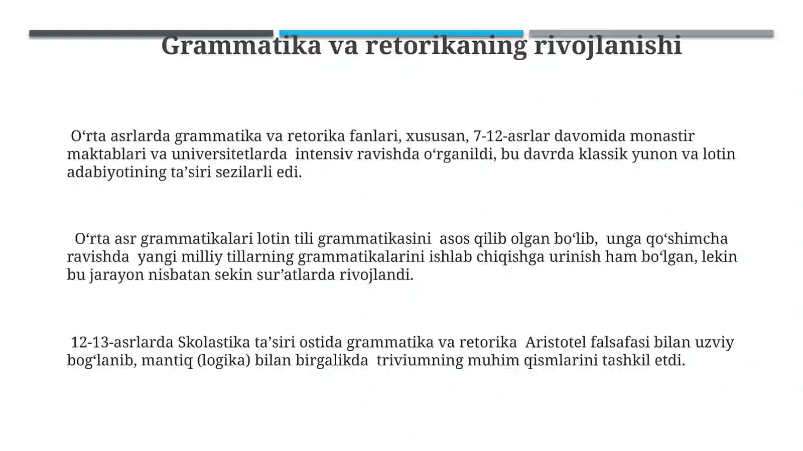 Oʻrta asrlarda yevropa tilshunosligining taraqqiyoti 3