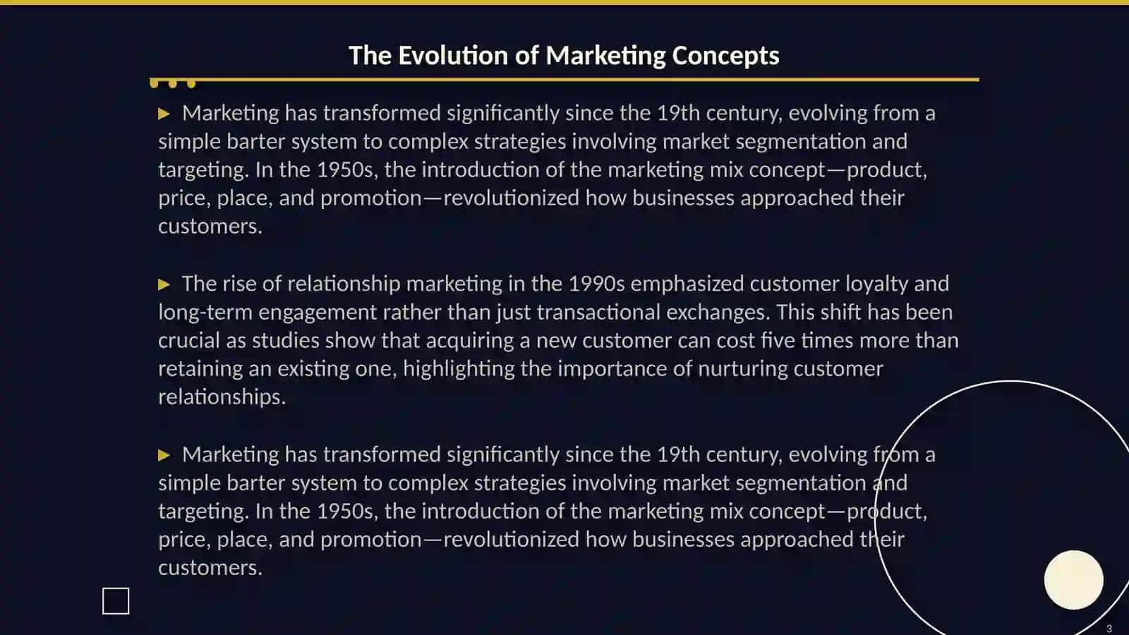 Marketing and selling 3