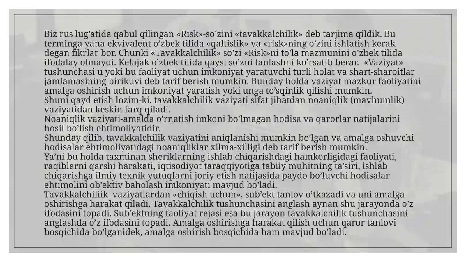 Tavakkalchilik 3