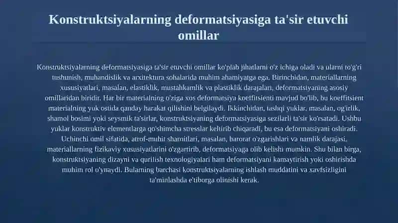 Konstruktsiyalarning deformatsiyasi 3
