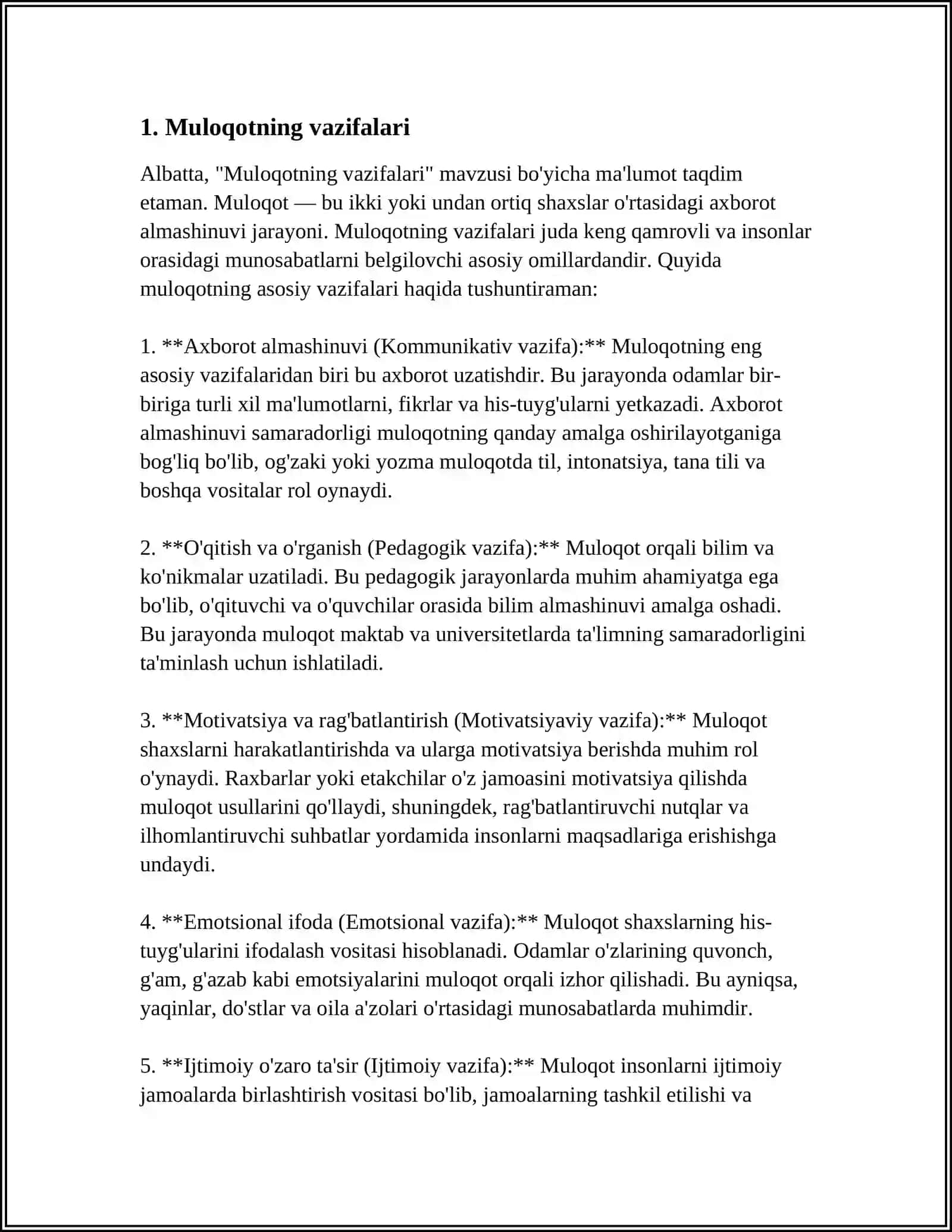 MULOQOT HAQIDA TUSHUNCHA 3