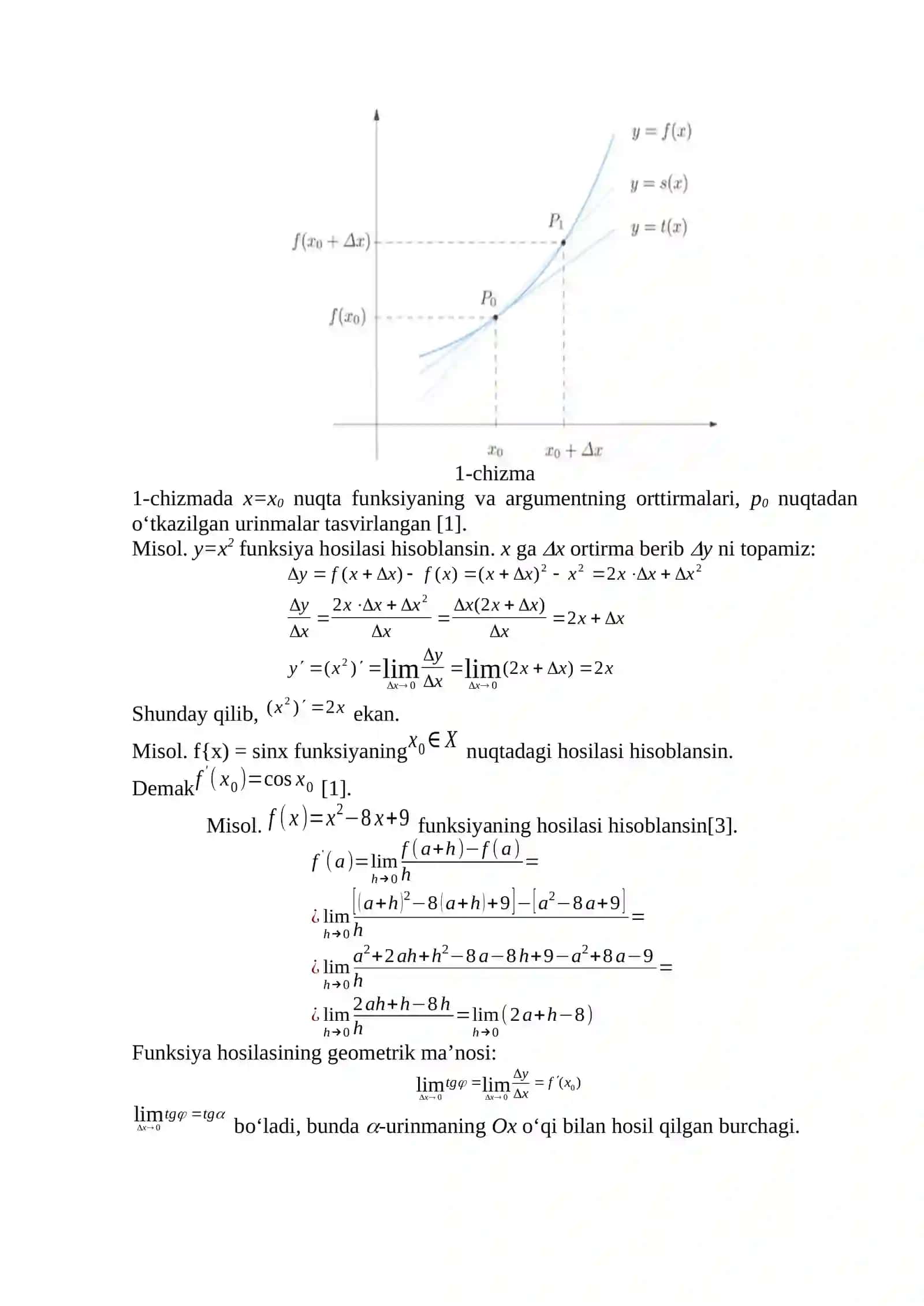 Murakkab funksiyalarning hosilasi 3