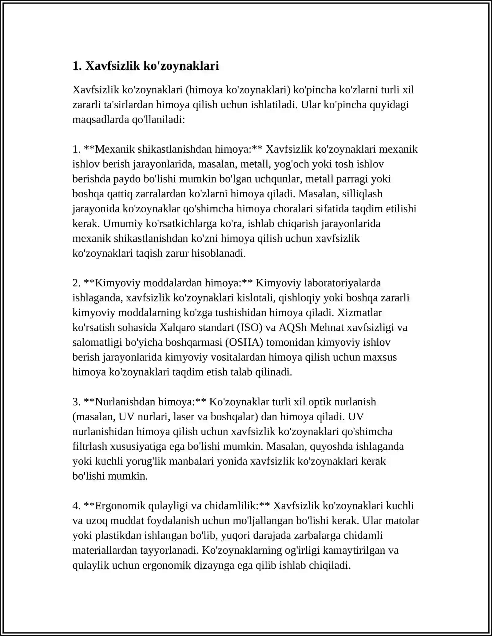 Xavfsizlik ko'zoynaklari 3