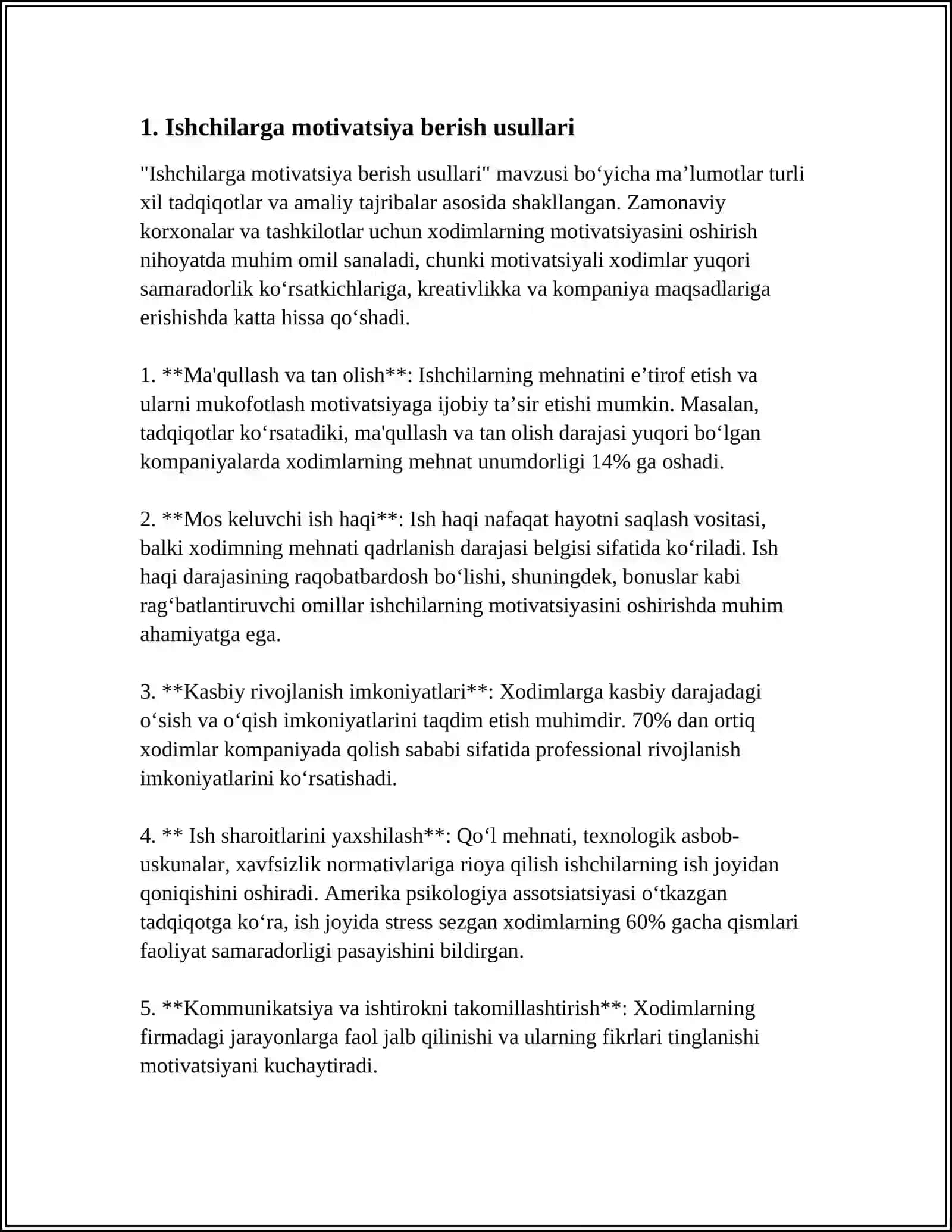 XODIMLARNI RAGʻBATLANTIRISHNING JAHON TAJRIBALARI 3