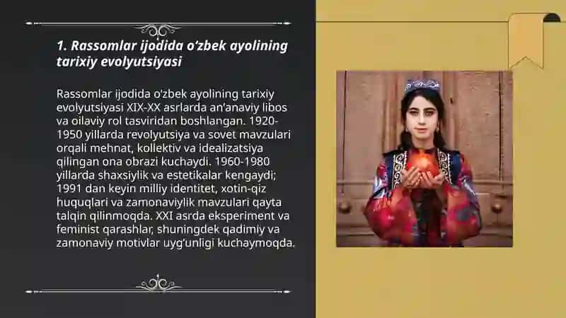 Rassomlar ijodida oʻzbek ayollari obrazi 3