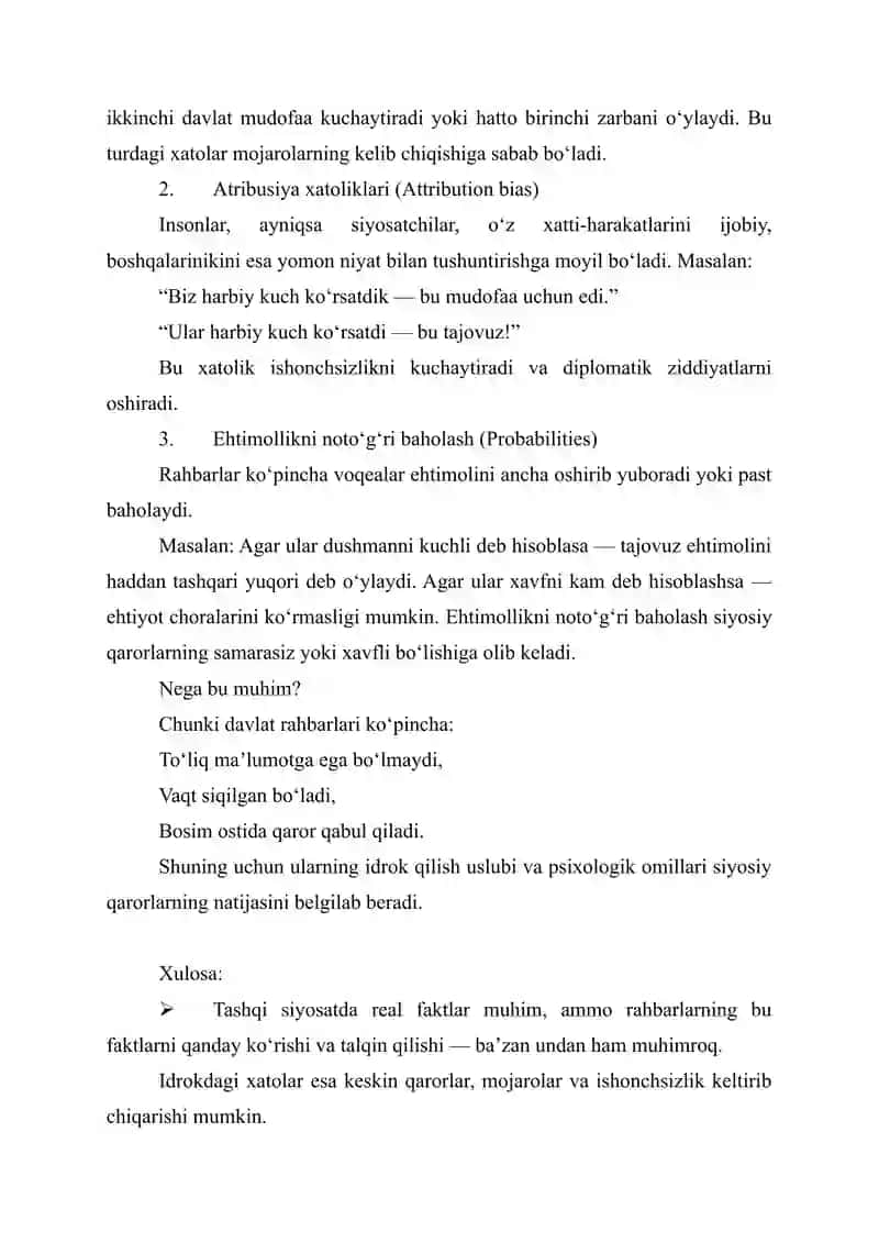 Siyosiy tahlil - Kognitiv tahlil 3