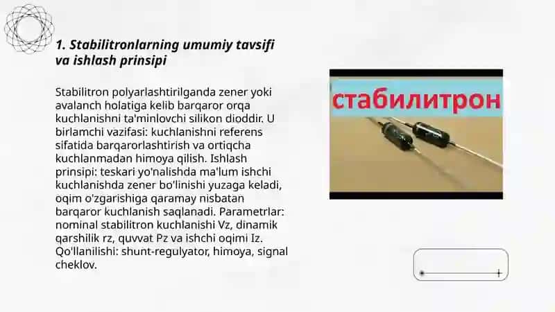 Stabilitronlar,himoya va cheklovchi didodla 3
